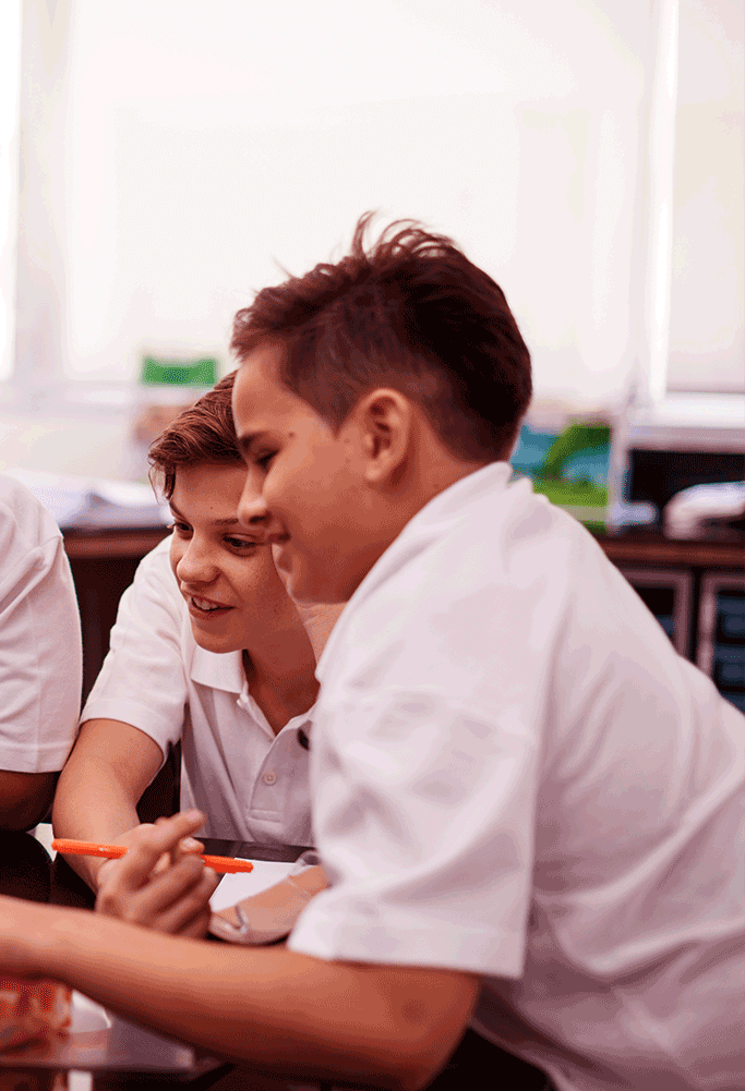 Students working together