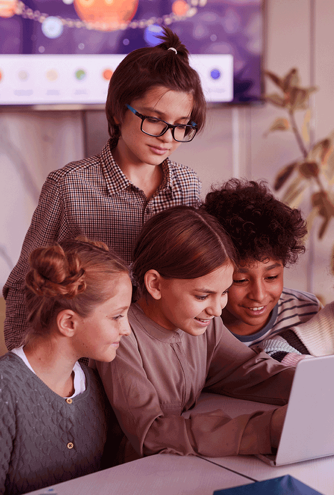 Students working on a project